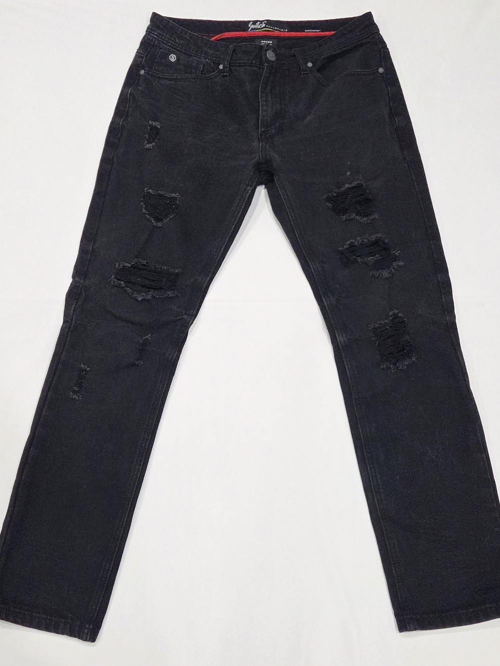 Switch Remarkable Distressed Slim Straight Jeans - 32x32